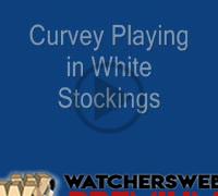 Curvey Playing In White Stockings