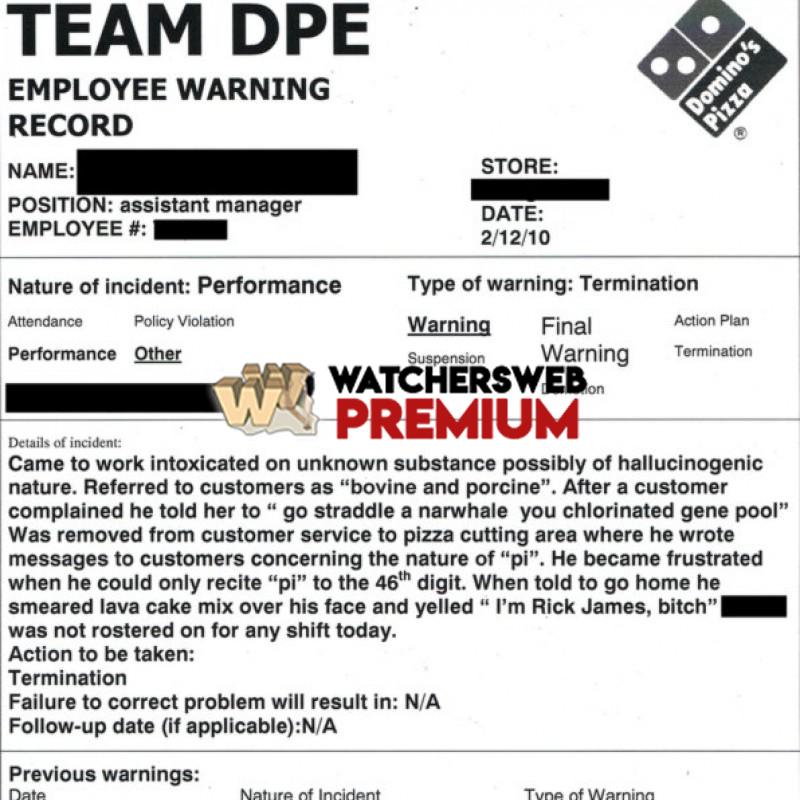 Employee Warning - p - Jermaine